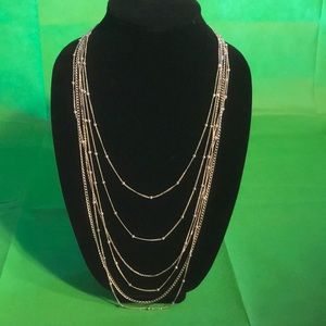 Loft outlet silver tone multi strands necklace